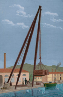 New model tripod machine, made in Southampton (England), installed in the Arsenal, Ferrol, ...1881. Creator: Angel Cortellini Sanchez.