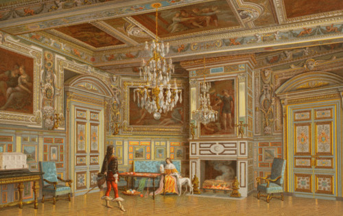 Chambre Ovale, Palace of Fontainebleau, France, 1882.  Creator: Nordmann.