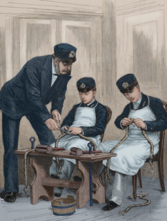 Prince Albert Victor and Prince George, (later King George V) on board the frigate...,1878 Creator: Unknown.