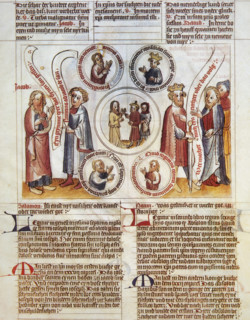 Four medallions with portraits of Jacob, David, Solomon and Nahum, c1425.  Creator: Unknown.