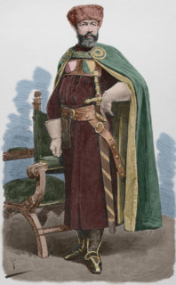 Dr Fastenrath, in the costume he wore in the historic procession of the Cologne festivities..., 1881 Creator: Tomás Carlos Capuz.