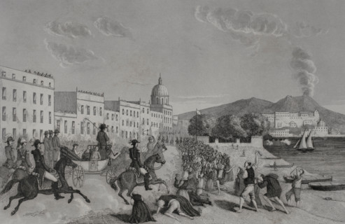 Liberal revolutions of 1848: Entry of Pope Pius IX into Naples, 1857. Creator: Esteban Buxo.