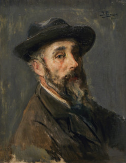 Self-portrait with a Hat, 1901. Creator: Ignacio Pinazo Camarlench.