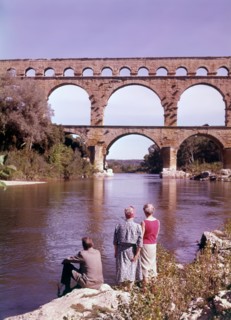 The Pont du Gard over the River Gardon, France, c1955. Creator: Arthur Charles Kirby Ware.