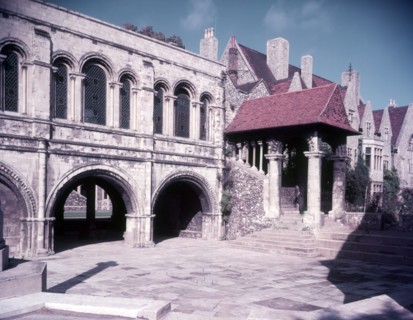 The Norman Staircase, the King's School, Canterbury, Kent, c1955. Creator: Arthur Charles Kirby Ware.