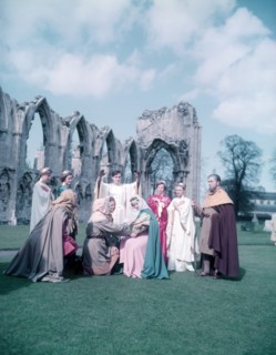 Adoration of the Holy Child, York Mystery Plays, ruins of St Mary's Abbey, York, 1951. Creator: Arthur Charles Kirby Ware.