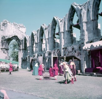 York Mystery Plays, ruins of St Mary's Abbey, York, 1951.  Creator: Arthur Charles Kirby Ware.