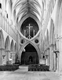 The inverted arch, Wells Cathedral, Somerset, c1955. Creator: Arthur Charles Kirby Ware.
