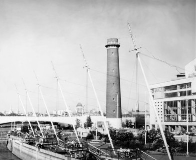 Shot Tower and Royal Festival Hall, London, c1951. Creator: Arthur Charles Kirby Ware.
