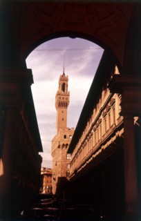 The tower of Santa Maria Novella seen from the Uffizi Gallery, Florence, Italy, c1955.  Creator: Arthur Charles Kirby Ware.