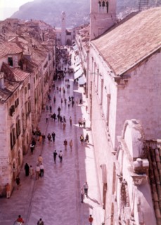 The 'marble-paved' pedestrian street, Dubrovnik, Yugoslavia, c1955. Creator: Arthur Charles Kirby Ware.