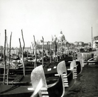 Gondolas moored by the Doge's Palace, Venice, Italy, c1955.  Creator: Arthur Charles Kirby Ware.