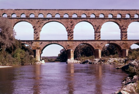 The Pont du Gard over the River Gardon, France, c1955. Creator: Arthur Charles Kirby Ware.