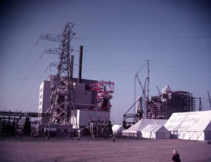 Calder Hall Atomic Power Station exterior, Cumberland, October 1956. Creator: Arthur Charles Kirby Ware.