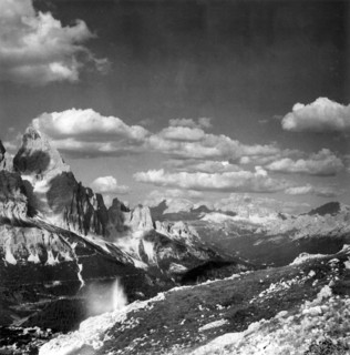 Mount Cristallo from the right, the Tre Cime di Lavaredo, near Cortina, Dolomites, Italy, c1955. Creator: Arthur Charles Kirby Ware.