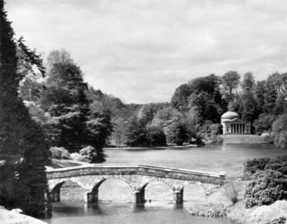 The Palladian bridge and Pantheon, Stourhead Park, Wiltshire, c1955.  Creator: Arthur Charles Kirby Ware.