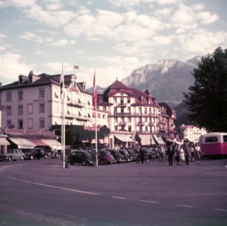 Shops near the station, Interlaken, Switzerland, c1955.  Creator: Arthur Charles Kirby Ware.