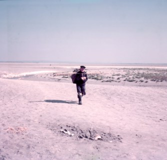 Shrimper on sands, Mont-Saint-Michel, Brittany, France, c1955. Creator: Arthur Charles Kirby Ware.