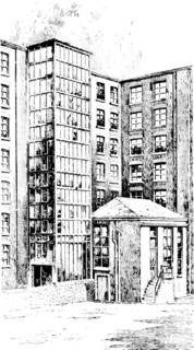 ...One of the great motor-towers containing ten motors, at the Brunswick Mill, Ancoats, 1909.  Creator: Unknown.