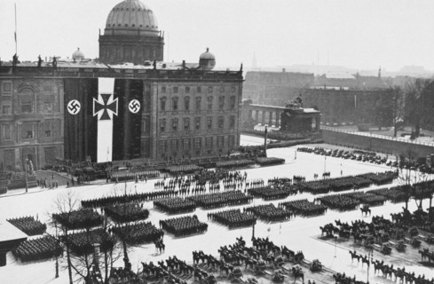 Announcement of the restoration of the compulsory military service, 1935