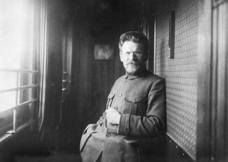 Russie, la révolution russe, 1917-1918. Portrait de Kalinine Mikhaïl Ivanovitch 1875 - 1946. Un des