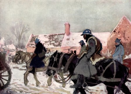 Première guerre mondiale. Novembre 1917, avril 1918, six mois dans la Somme. Un convoi d'artillerie