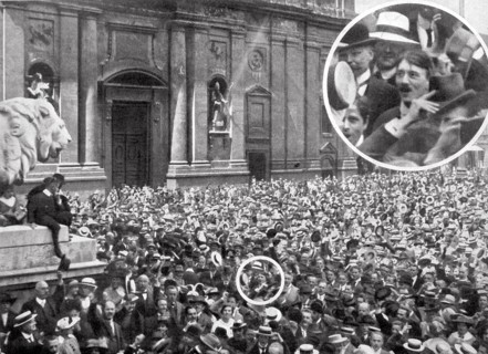 Première guerre mondiale. Munich le 2 août 1914, à la veille de la première guerre mondiale,