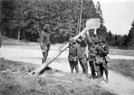Les poteaux allemands de l'ancienne frontière d'Alsace - La première guerre mondiale. Un des