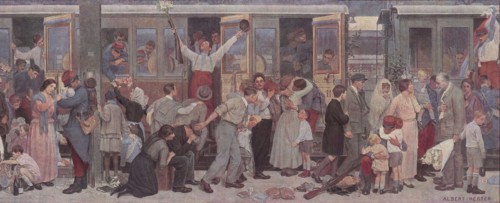Première Guerre Mondiale - Panneau gare de l'Est sur la moblilisation - 1914 Premiere Guerre