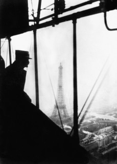 Aerial view of Paris on board of the 'Commandant Coutelle' airship
