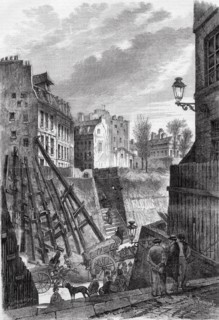 Les travaux du baron Haussmann   à Paris. Percement en 1869, de voies nouvelles à Paris : vue de la
