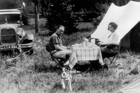 French couple enjoying their holidays, summer 1936