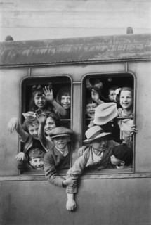 Train leaving for holidays, July 1936