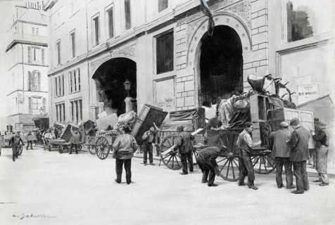 L'Hôtel des ventes de Drouot à Paris en mars 1898.