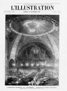 Couverture de L'Illustration du 16 novembre 1907.  Illumination de la coupole du Grand-Palais