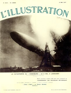 Catastrophe du dirigeable allemand LZ 129 Hindenburg, le 6 mai 1937, à Lakehurst dans le New