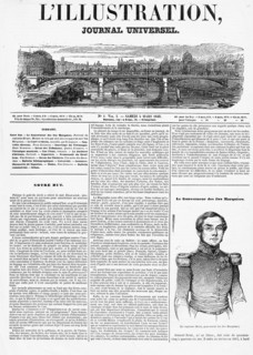 La première page du journal L'Illustration parue le 4 mars 1843, notre but.
Le premier Numéro de