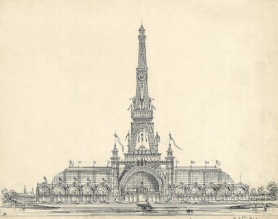 Projet de tour pour l'Exposition Universelle de 1889 propose par M Raulin, Plan paru dans