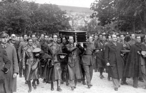Funerals of the civil guard killed two days before, 1936
