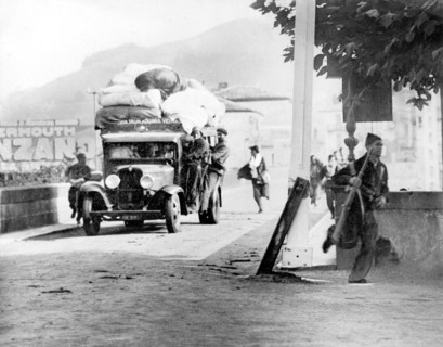 Réfugiés espagnols à la frontière française, en août 1936