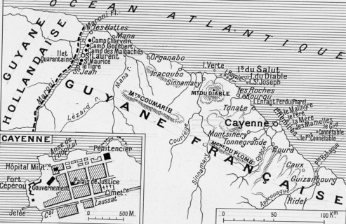 Police et justice en France au XX siècle. Les bagnes, les prisons. Les bagnes de Guyane en 1923.