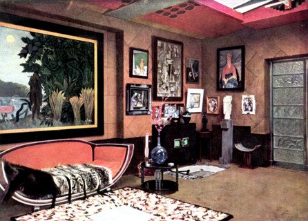 Vue en 1930 du salon que le couturier, collectionneur et mécène Jacques Doucet La partie du studio