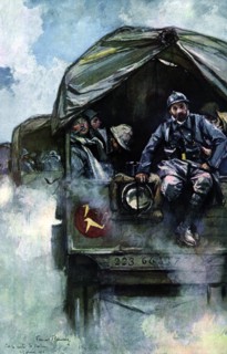 "Sur la Route de Verdun", peinture de François Flameng