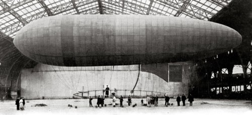 Aéronautique. Le premier ballon dirigeable démontable, le Zodiac I janvier 1909.