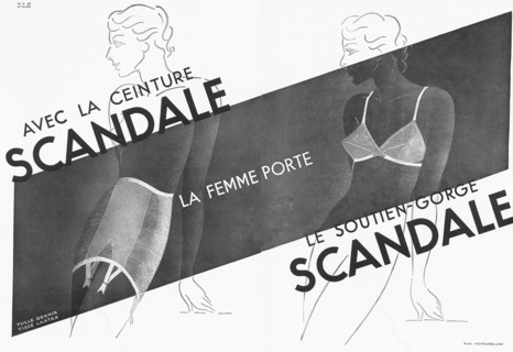 Publicité pour gaines et soutien-gorge.