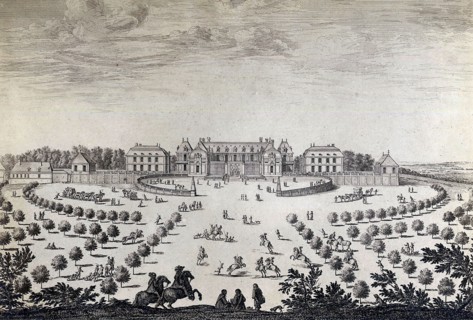 Vue de la façade de la cour d'honneur du château de Versailles