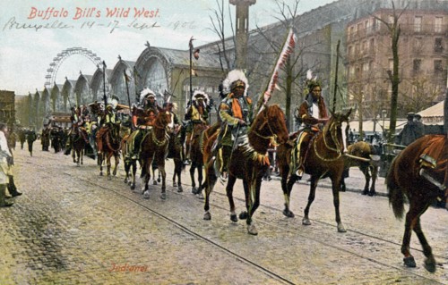 Parade of the Buffalo Bill's Wild West troupe in Paris