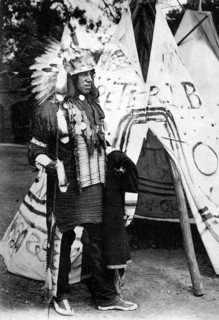 Sambird, Sioux Indian, at the Red Indian village in the Zoological Garden of Paris.