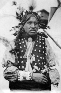 Sioux Indian at the Red Indian village in the Zoological Garden of Paris.