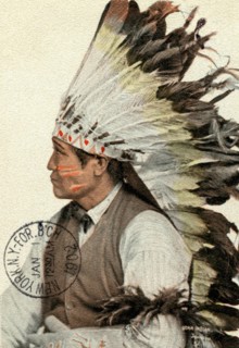 Carte de voeux représentant un Indien moderne de l'Utah